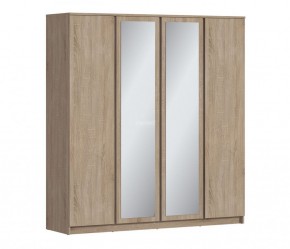 Шкаф 4х дверный с зеркалами Веста СБ-3082 (Дуб Сонома) в Лесном - lesnoy.mebel-74.com | фото