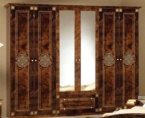 Шкаф 6-и дверный с зеркалами (02.146) Рома (орех) в Лесном - lesnoy.mebel-74.com | фото