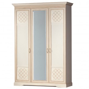 Шкаф для одежды 3-дверный №800 Парма кремовый белый в Лесном - lesnoy.mebel-74.com | фото