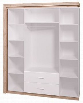 Шкаф для одежды с ящиками 4-х створчатый с зеркалом Люмен 16 в Лесном - lesnoy.mebel-74.com | фото