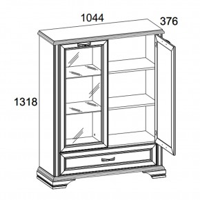 Шкаф с витриной 1V1D1SL, MONAKO, цвет Сосна винтаж/дуб анкона в Лесном - lesnoy.mebel-74.com | фото