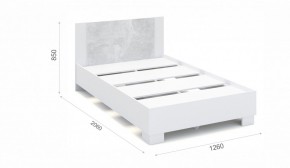 Спальня Аврора Кровать 120 со встроенным основанием под матрас Белый/Ателье светлый в Лесном - lesnoy.mebel-74.com | фото