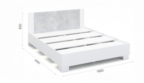 Спальня Аврора Кровать 160 со встроенным основанием под матрас Белый/Ателье светлый в Лесном - lesnoy.mebel-74.com | фото
