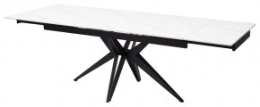 Стол FORIO 160 MATT WHITE MARBLE SOLID CERAMIC / BLACK, ®DISAUR в Лесном - lesnoy.mebel-74.com | фото