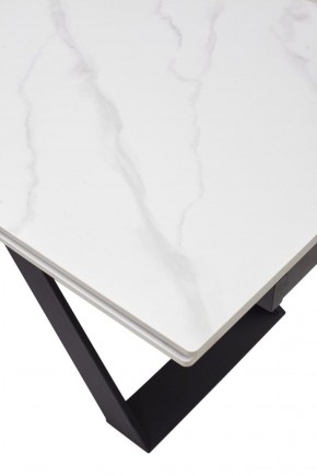 Стол LIVORNO 180 MATT WHITE MARBLE SOLID CERAMIC / BLACK, ®DISAUR в Лесном - lesnoy.mebel-74.com | фото
