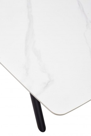 Стол RIVOLI 140 MATT WHITE MARBLE SOLID CERAMIC / BLACK, ®DISAUR в Лесном - lesnoy.mebel-74.com | фото