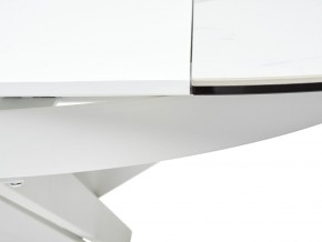 Стол TRENTO 120 HIGH GLOSS STATUARIO Белый мрамор глянцевый, керамика/ белый каркас, ®DISAUR в Лесном - lesnoy.mebel-74.com | фото