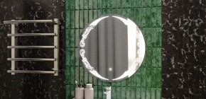 Зеркало Канберра 700х700 с подсветкой Домино (GL7032Z) в Лесном - lesnoy.mebel-74.com | фото